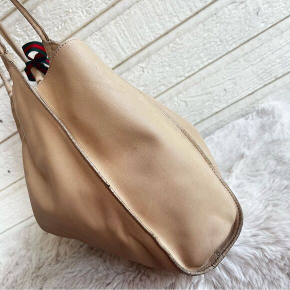 GUCCI Beige Y2K Vintage Slouchy Tote Drawstring Shoulder Bag Jackie Sherry Line - Picture 5 of 13